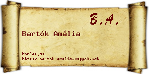 Bartók Amália névjegykártya