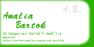 amalia bartok business card